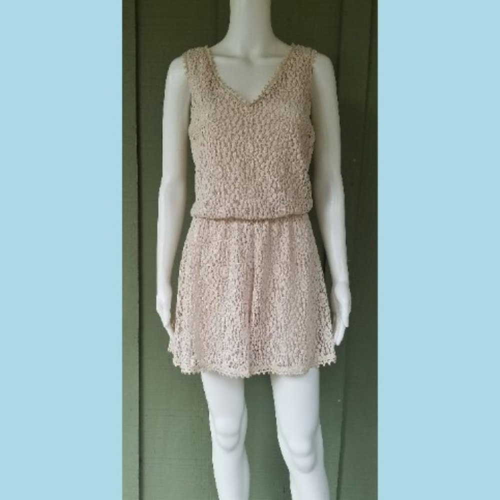 MAGGY LONDON Ivory Lace Romper Shorts 4